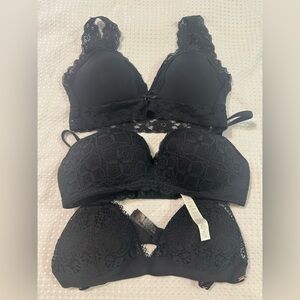 Elegant Black Lace Bralette Set